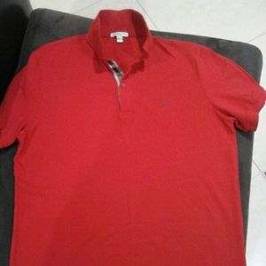 XXL Red Burberry Brit Mens Polo